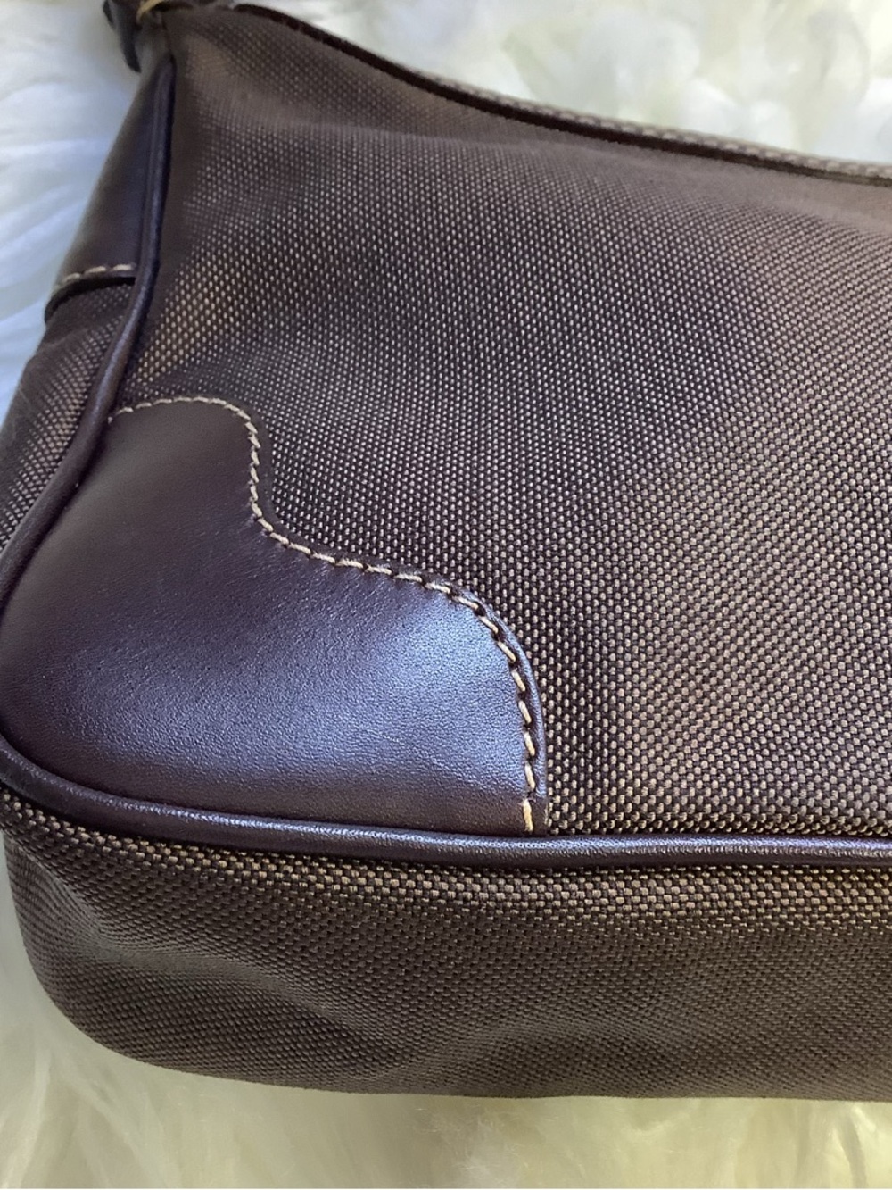 Prada Brown Logo Jacquard Mini Hobo bag - Picture 8 of 15